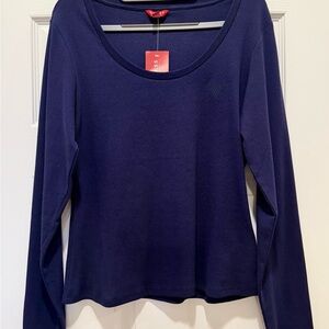 GUESS Women’s Navy Ribbed Top